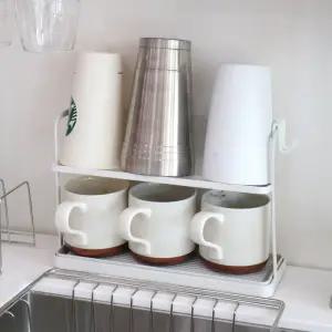 텀블러 2단 건조대 컵 젖병 물병 식기 건조 거치대 정리대 선반