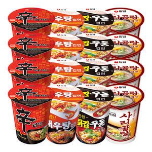 농심 컵라면 소컵 혼합 16개 (신라면+새우탕+튀김우동+사리곰탕 각 4개)