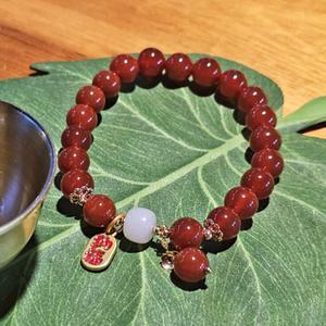 불교 붉은 옥염주팔찌 패션 소원성취 돈들어오는 재물운팔찌