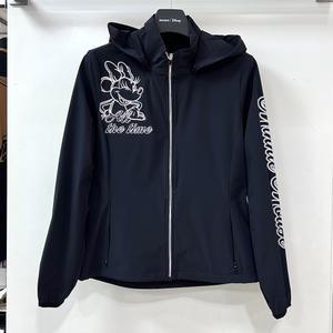 [행복한백화점][디즈니골프]캐릭터 밑단 스트링 바람막이 점퍼 블랙 여성 DP1LJBR05