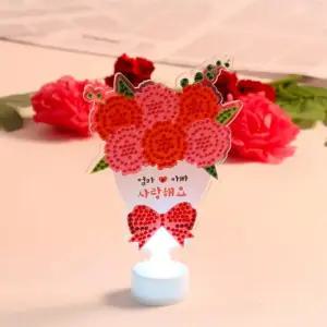 카네이션 꽃다발 보석십자수 무드등 만들기 키트 어버이날 감사 선물 미술 공예 diy 초등 돌봄 방과후 교구
