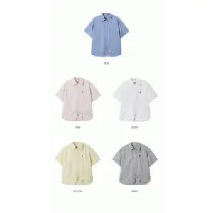 WHOAU 여성용 스티브 루즈핏 코튼 반팔 셔츠 WHYWF2532FSG