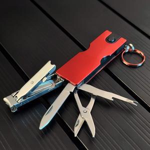 한가인손톱깎이 휴대용 다기능 LED 랜턴 열쇠고리 한가인 맥가이버 칼 접이식