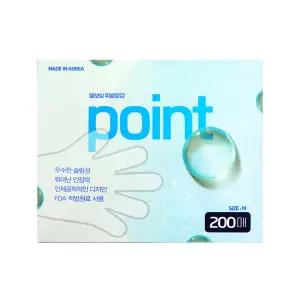 포인트 폴리글러브 일회용 위생장갑 비닐장갑 M 200매, 1개