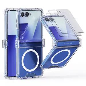 갤럭시 Z 플립7 케이스 맥세이프 투명 힌지 보호 강화유리 세트