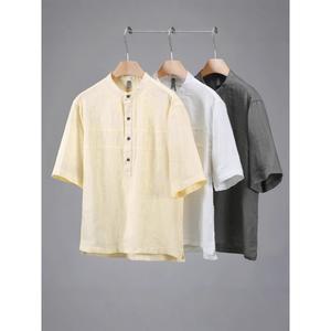남자 여름 셔츠 남성 아이스 캐주얼 루즈 티셔츠 반팔