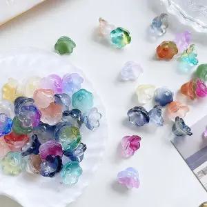 [20개]관통형 7x12mm 글래스 초롱꽃 믹스 3-98-5 비즈공예 악세사리재료