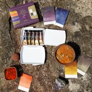 미젤로 미션 투르마린 투톤 그래뉼레이션 가을 수채화물감 15ml 5색 세트