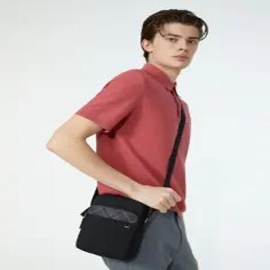 닥스 액세서리 남성 24FW [스테디셀러] 블랙 체크배색 나일론 크로스백 WBBA4F671BK