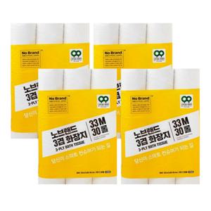노브랜드 화장지 3겹 33m 30롤, 4팩 (총 120롤)