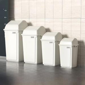 대용량 주방 휴지통 20L 쉐이크 40L 대형 뚜껑 흰색 야외 식당 커버 가정용 쓰레기통