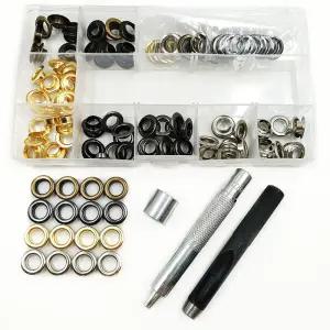 아일렛 펀칭기 세트 8mm 가방 가죽 고리 구멍 그늘막 수선 원형 작업 천막 키링 타공 뚫는 쇠고리 허리띠 현수막 환