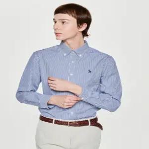 헤지스 남성 25FW 네이비 런던 스트라이프 스트레치 셔츠 HZSH5C333N2