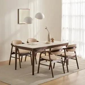 [삼익가구]더우디 포세린 통세라믹 4인용 와이드 원목 1600 식탁세트(의자4)