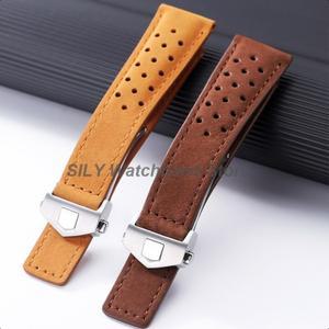 20mm 폴드 버클 스트랩 소가죽 시계 밴드 태그호이어 카레라 모나코 시리즈 무광 팔찌 벨트
