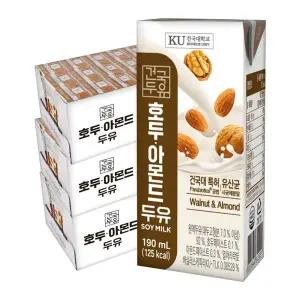 [NS홈쇼핑][건국유업] 호두아몬드 두유 190ml 72팩(24팩 3박스)[35524070]