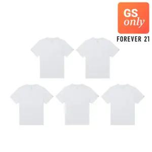 [출고가 43,900원](포에버21) 올데이 고밀도 코튼 언더 반팔티셔츠 5종 세트(화이트)