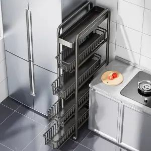 철제 틈새 이동식 거치대 4단 수납장 슬라이딩 선반