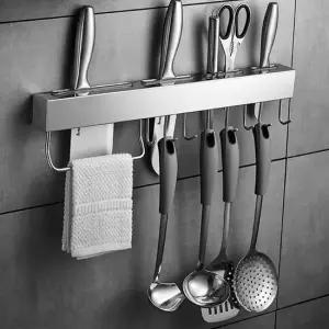 무타공 스텐 조리도구 거치대 칼 국자 걸이 주방용품 정리대