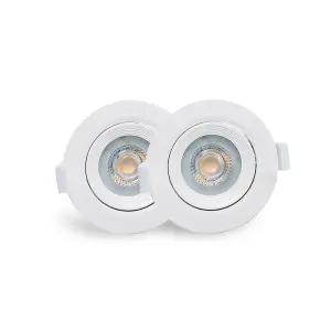 번개표 LED 회전형 다운라이트 매입등 75mm 5W, 화이트 + 전구색, 2개