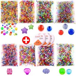 비즈 구슬 비즈 공예 대용량 투명 이중 구슬 모음 12종/꿰기/놀이/만들기/팔찌/끼우기/입체/가정용/감각