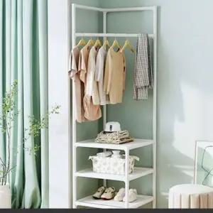 숨은 공간활용 코너행거 멀티 수납선반 2단 3단 강한 내구성 무타공 간편설치