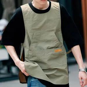 남녀공용 조끼 앞치마 나일론소재 생활방수 옷 오염방지 수납포켓 공방 허리앞치마 미술 패션 작업용 간편