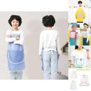 블루 미술앞치마 쿠킹앞치마 아동앞치마 목끈형/방수/앞치마/미술/놀이/주니어/어린이/용품/두건/세트