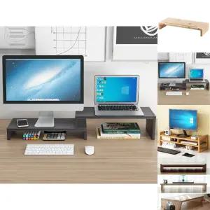 듀얼 모니터 받침대/선반/스탠드/원목/컴퓨터/스텐드/책상/다용도/다이/와이드/높은/데스크/정리/대형/넓은