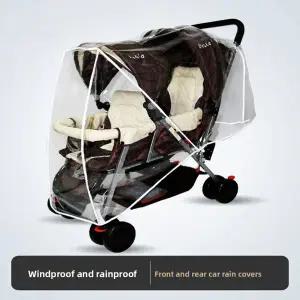 유모차 레인커버 유니버셜 트윈 유모차 앞뒤 좌우 좌석 겸용 방수 커버 물방울 방지