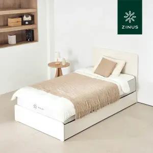 [롯데백화점]지누스 루미 일반 슬림형 침대 프레임 오크/화이트 (슈퍼싱글)