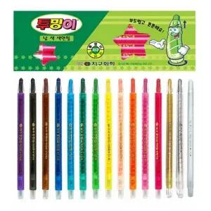 지구화학 샤프식색연필 투명이 청색 돌돌이색연필 (12개입)