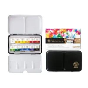 [셀러에이드]문교 수체 고체물감 12색 MWPH-12C 미술용품 3.3g (1개입)