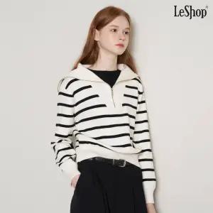 세일러 카라 하프 집업 스트라이프 긴팔 니트 DP3KT008A 905955