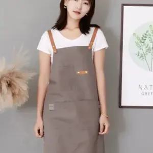 면 데님 캔버스 앞치마 브라운/서빙 공방용 공구용 공예용 주방 바리스타 미용 어린이집 식당 미용실 카페
