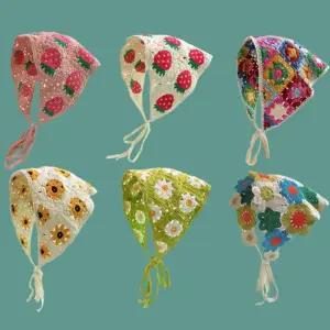 예쁜색감 귀여운 삼각 니트 두건 웨딩촬영 소품 머리스카프 헤어밴드