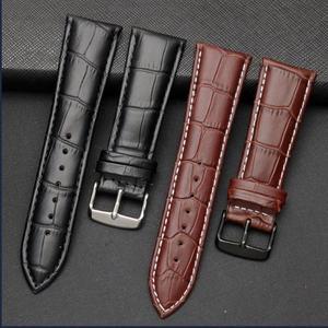 남성용  가죽 시계 스트랩 핀 버클 걸쇠 22mm-28mm 악어 곡물  용 일반 밴드 팔찌