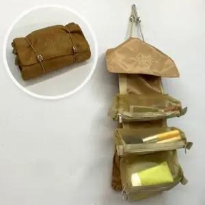 [라일리] Rly 여행용 세면도구 가방 수납 화장품 파우치 브라운