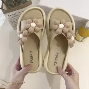 [오노마] ONM 여성 2컬러 러블리 꽃송이 젤리 쿠션 슬리퍼 마실화