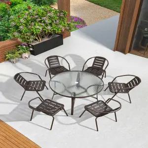 테라스 정원용 테이블 의자 세트 야외 카페 라탄 철제 프레임 디자인