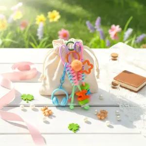 20인용 레인보우 매듭 이니셜 키링 세트 가방키링 만들기 DIY 부자재 학교 단체 체험 활동 봄이오나봄 키트