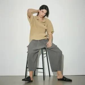 yoyoyoy남성[최초가 133000원] 9부 핀턱 플리츠 배기 팬츠 2colors)_AZ02MNPSL01