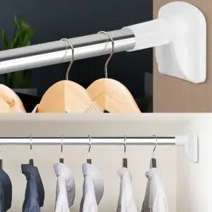 옷장 무타공 옷걸이봉 길이조절 대형 스텐 큰발 압축봉 붙박이장봉 장농 행거봉