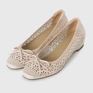 에디션 여름 펀칭 플랫슈즈 레이스 플라워 리본 단화 O55P168
