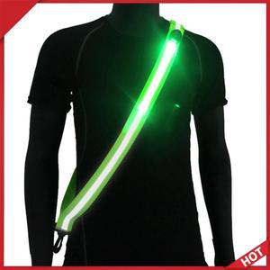 USB 충전식 사이클링 반사 러닝 기어 고시인성 LED 벨트 새시 밴드