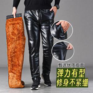 남성 기모 가죽바지 겨울 방한 라이더핏