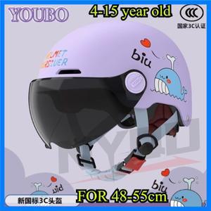 새로운 어린이 오토바이 헬멧 3/4 오픈 페이스 여름 헬멧 반 얼굴 만화 패션 헬멧