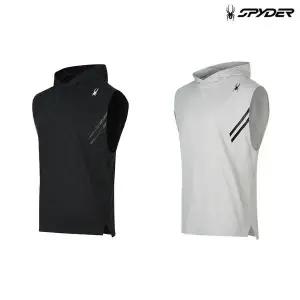 [스파이더](센텀시티점) 남성 머슬핏 후드 슬리브리스 티셔츠 SPJPCNHD201M