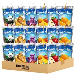 카프리썬 6가지맛 3개씩 18개입 기획세트 사과 오렌지 오렌지망고 펀알람 사파리 정글 1세트 200ml 티타임