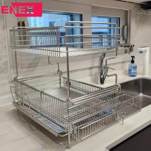 에넥스 올스텐 304 샤인 식기건조대 2단 컵건조대 싱크선반